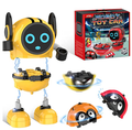 Transforming Robot Toy Car & Battle Gyro Set | Friction Powered Multi-Mode Spinning Top Toy